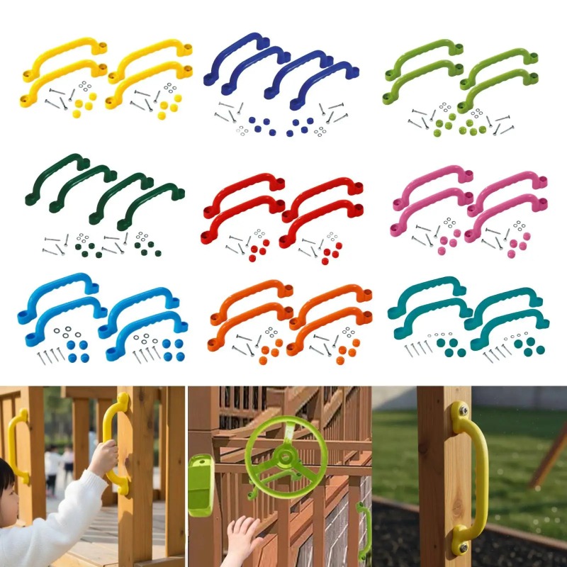 Kids Outdoor Frame - 4 Pieces Climbing Frame Handles Kids