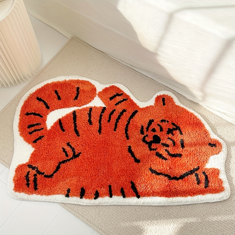 Kids Outdoor Mat - VIKAMA Kawaii Lying Cat Area Rug,