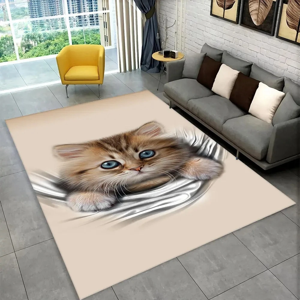 3D Cute Cat Cartoon Area Rug,C - đánh giá và giá Kids Outdoor Kitchen Diy