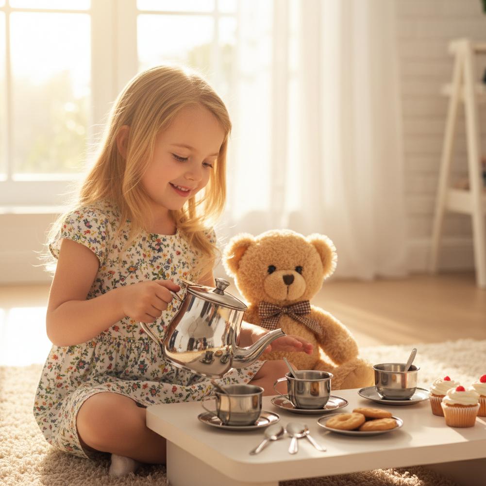 Kids Stainless Steel Tea Set T - đánh giá và giá Kids Outdoor Kitchen Diy