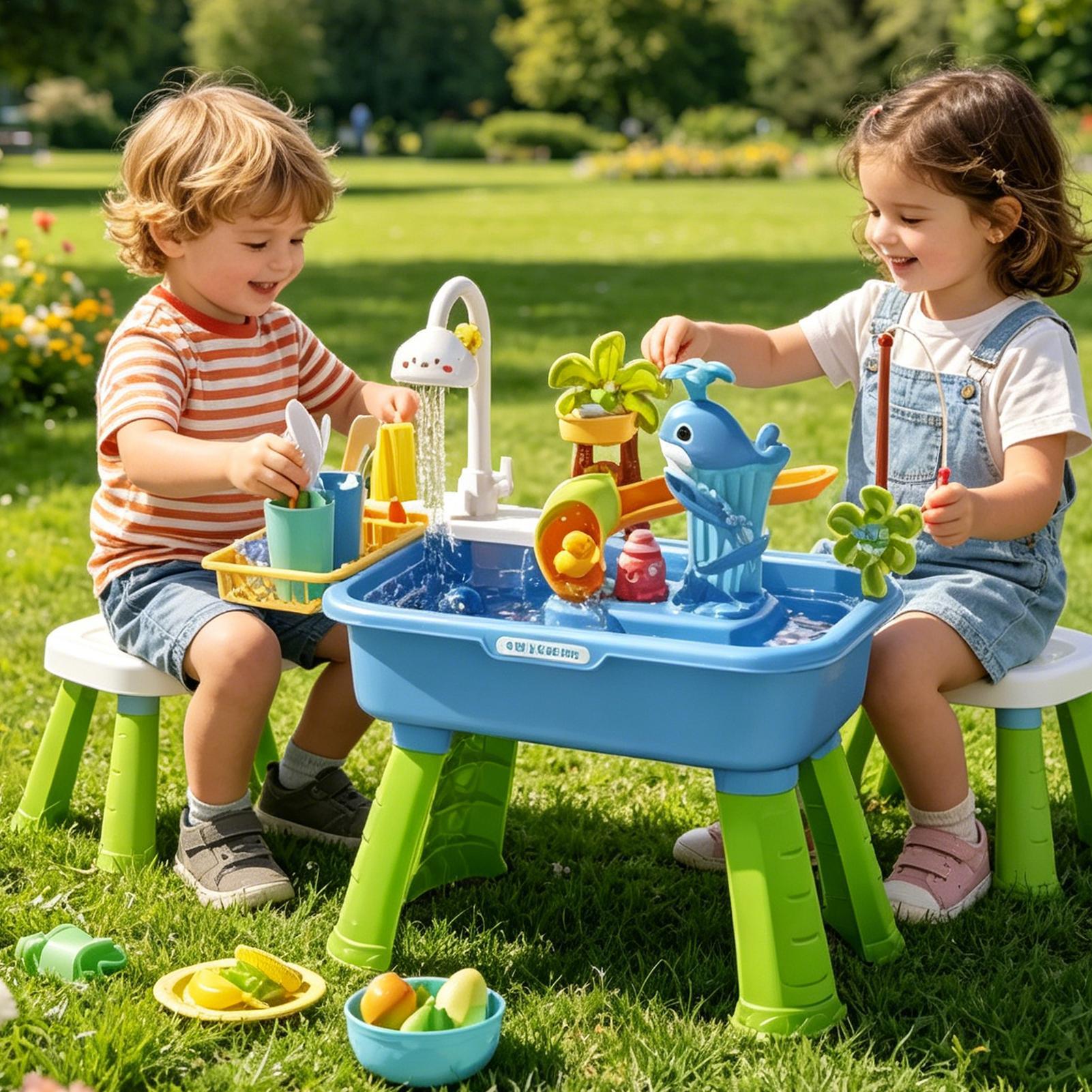 Toddler Water Table Kitchen Pl - đánh giá và giá Kids Outdoor Sensory Table