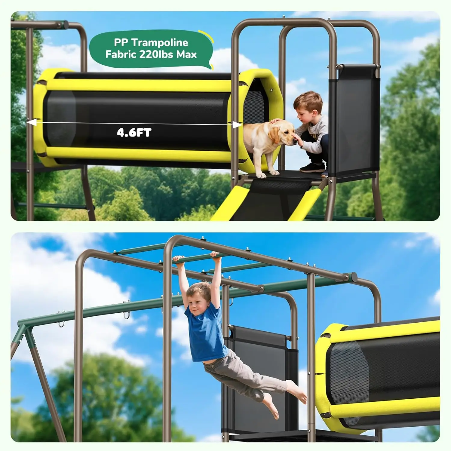 Hapfan 660lbs Swing Set with S - đánh giá và giá Kids Outdoor Monkey Bar Set