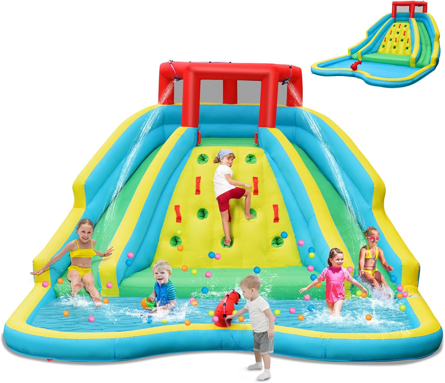 Giant Inflatable Water Slide f - đánh giá và giá Kids Outdoor Climbing