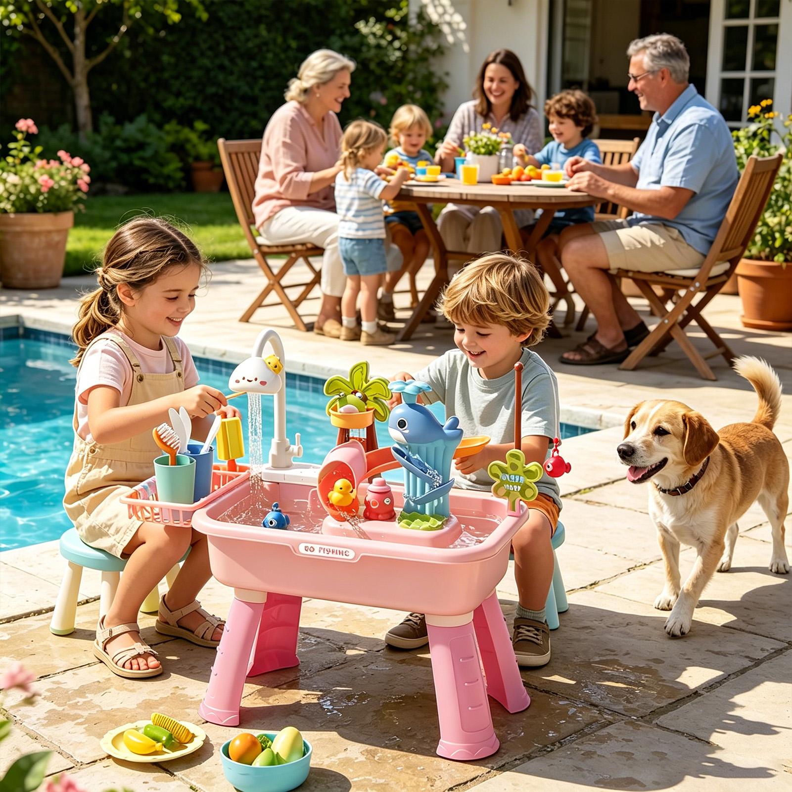 Kids Water Table with Pump, Se - đánh giá và giá Kids Outdoor Sensory Table