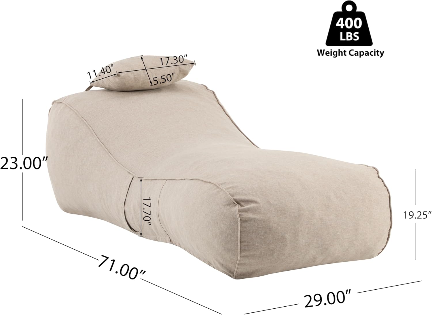 Morton Bean Bag Chair, Fabric  - đánh giá và giá Kids Outdoor Bean Bag Chair