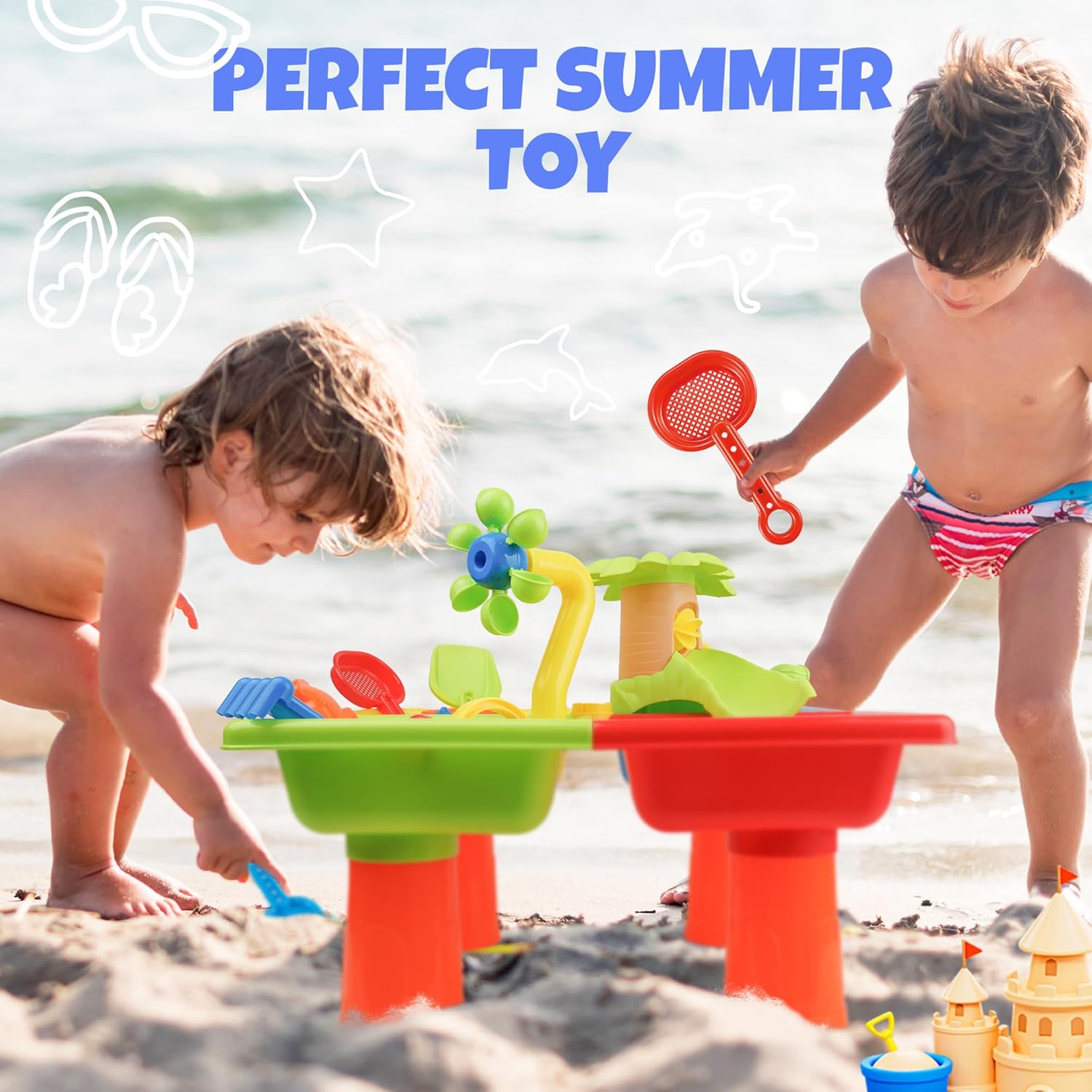 4 In 1 Kids Water and Sand Out - đánh giá và giá Kids Outdoor Sensory Table