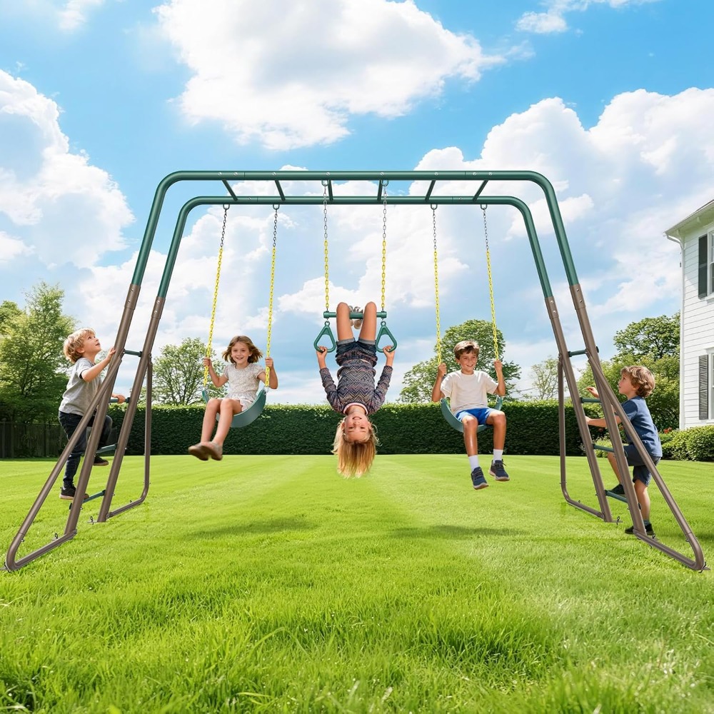 Heavy Metal Outdoor Swing Set  - đánh giá và giá Kids Outdoor Monkey Bar Set
