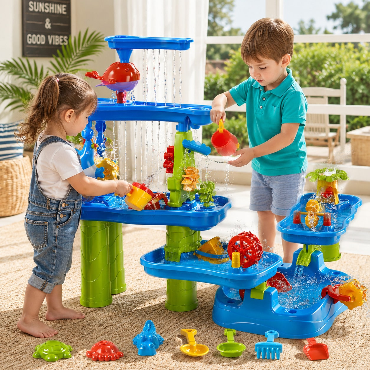 5-Tier Water Table For Kids, W - đánh giá và giá Kids Outdoor Sensory Table
