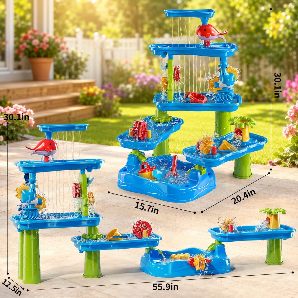 5-Tier Water Table For Kids, W - đánh giá và giá Kids Outdoor Sensory Table
