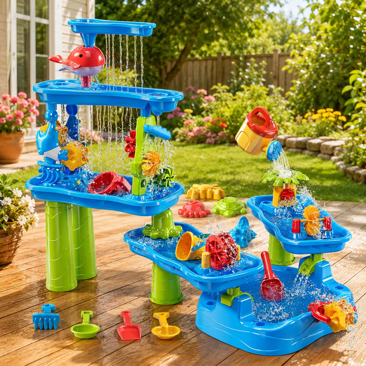 5-Tier Water Table For Kids, W - đánh giá và giá Kids Outdoor Sensory Table