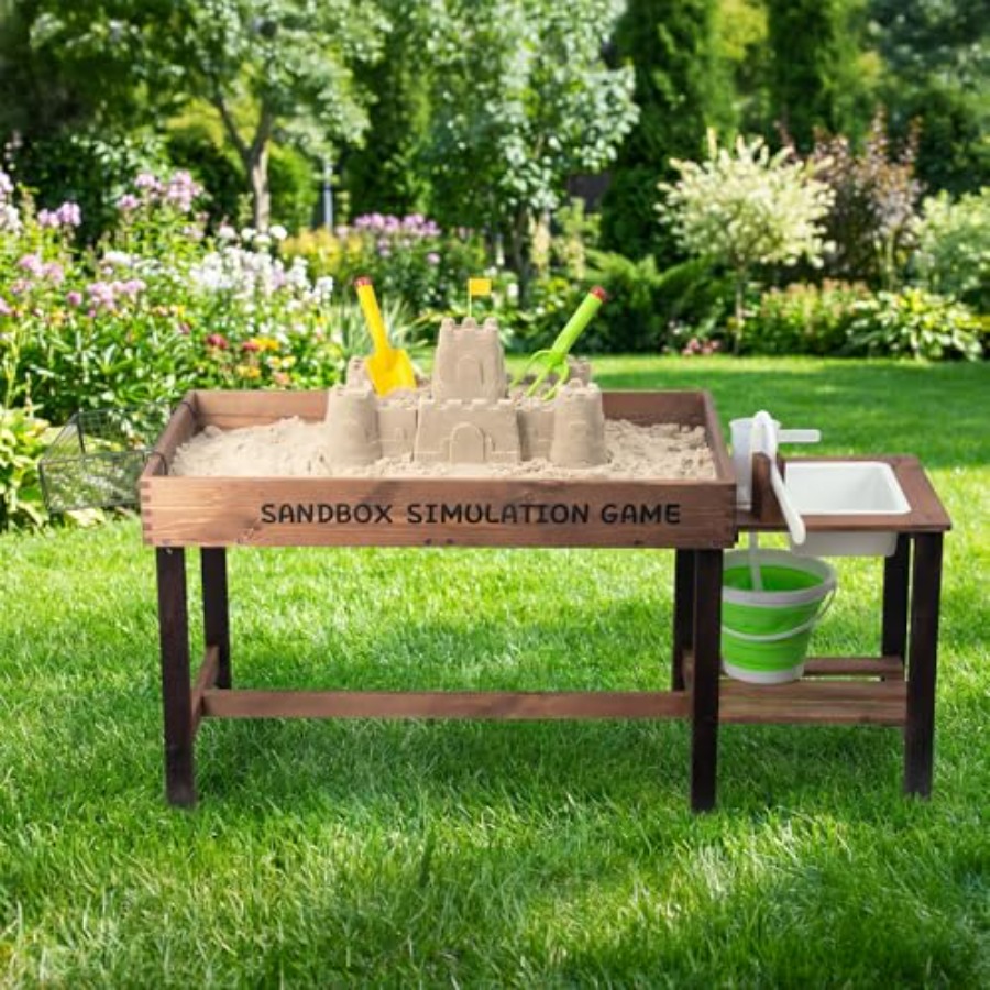 Outdoor wooden sand table for  - đánh giá và giá Kids Outdoor Sensory Table