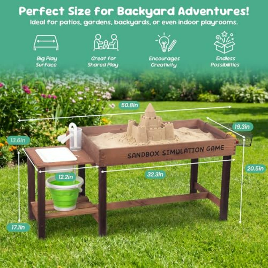 Outdoor wooden sand table for  - đánh giá và giá Kids Outdoor Sensory Table