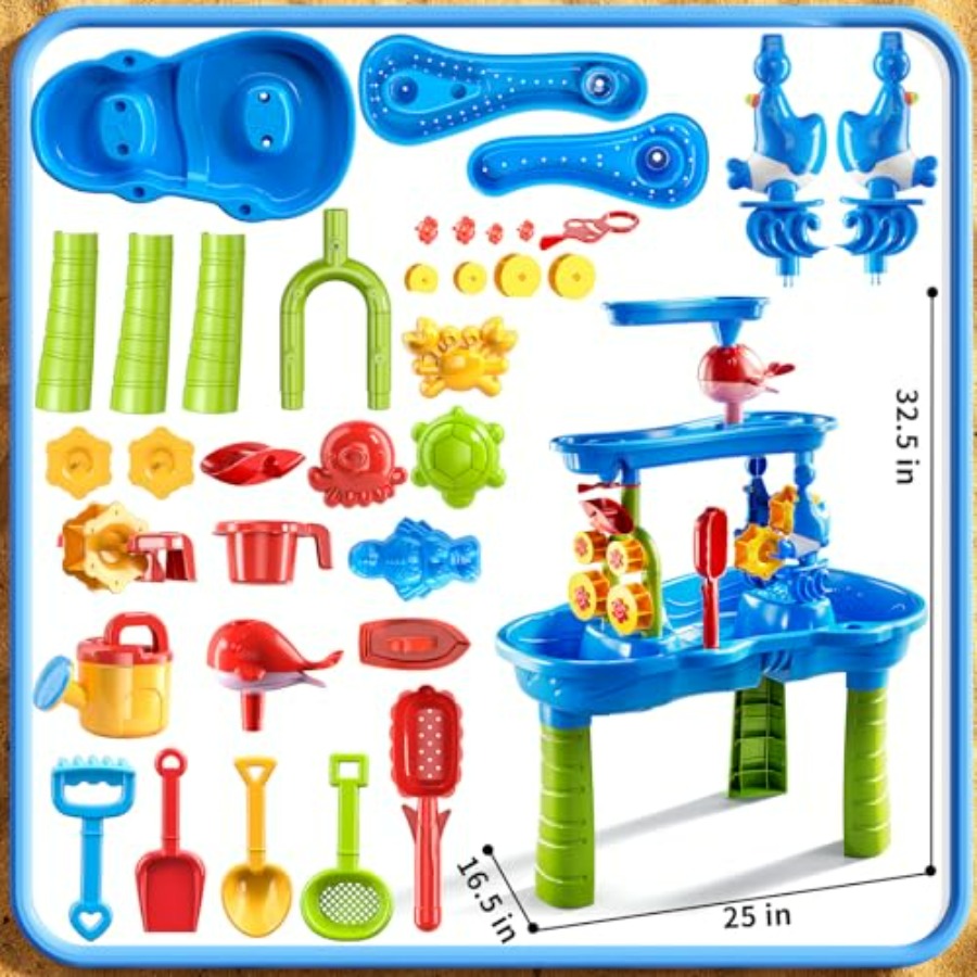 Outdoor 3-tier sensory play ta - đánh giá và giá Kids Outdoor Sensory Table