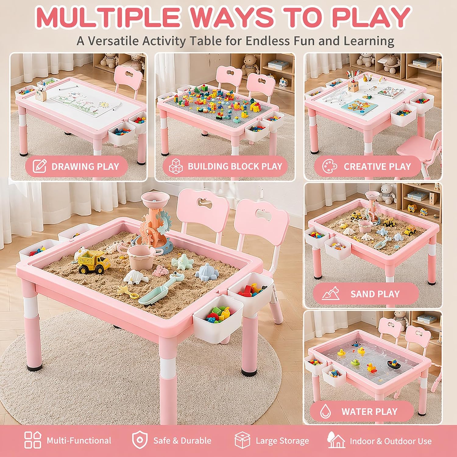 Kids Activity Table with Stora - đánh giá và giá Kids Outdoor Sensory Table