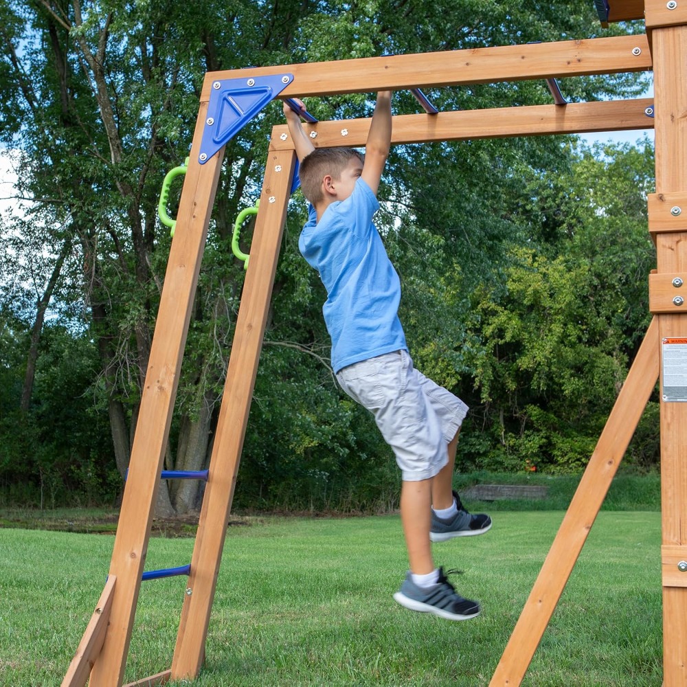 US Shipping Cedar Wood Backyar - đánh giá và giá Kids Outdoor Monkey Bar Set