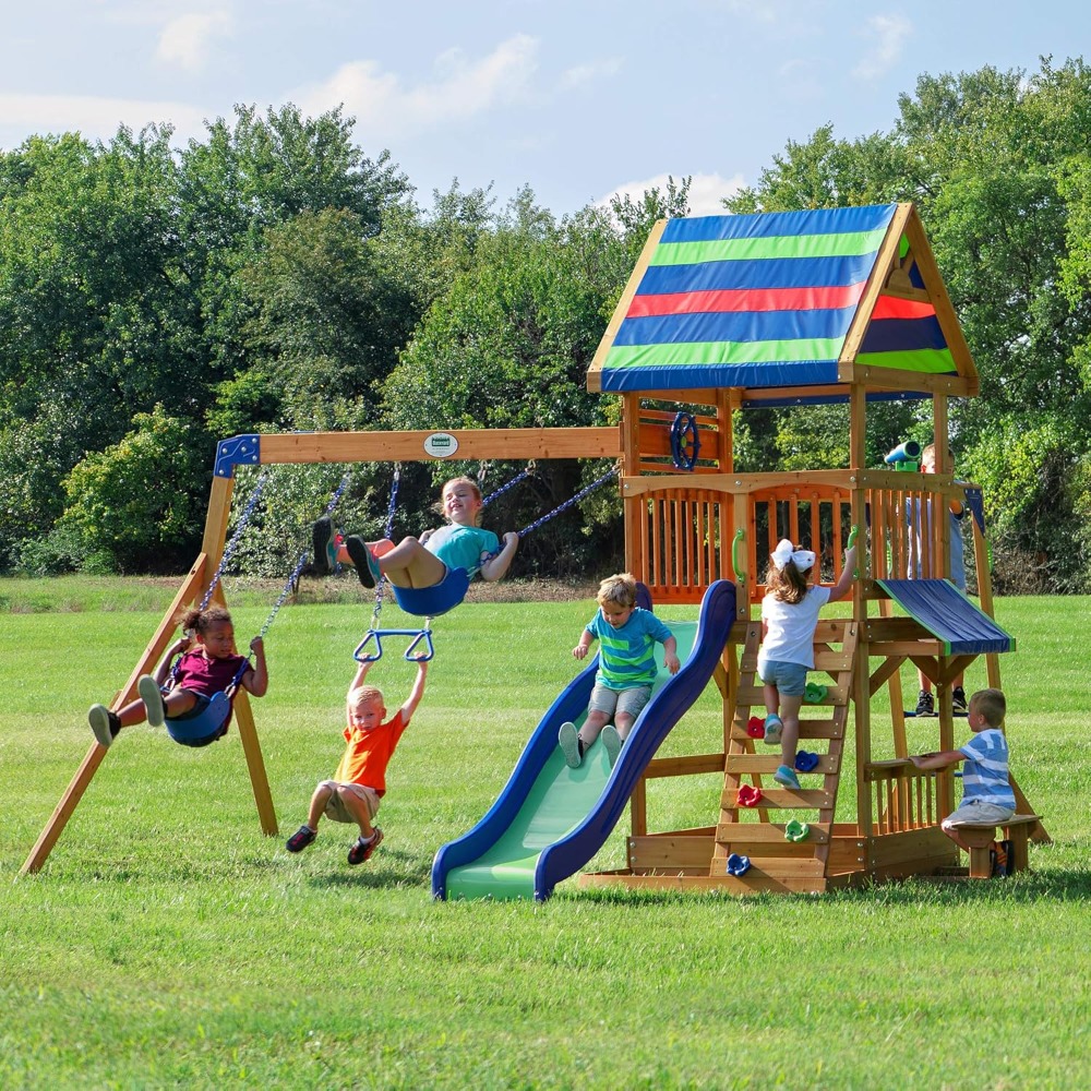 US Shipping Cedar Wood Backyar - đánh giá và giá Kids Outdoor Monkey Bar Set